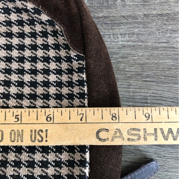 Vtg Suede and Houndstooth Shoulder Bag - Picture 3 of 13